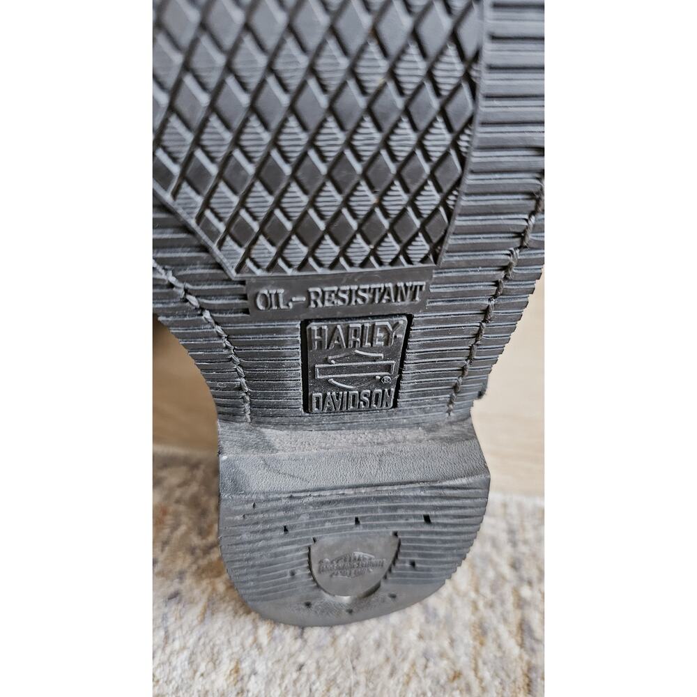 Harley Davidson 88409 Black Leather Motorcycle Boot Buckle Womens 6 Oil Resistan - Picture 9 of 11